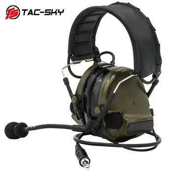 TAC-SKY COMTAC 새로운 분리형 헤드 밴드 실리콘 귀마개 군용 소음 감소 전술 헤드폰 COMTAC III