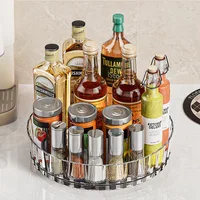 360° Rotating Plastic Storage Bins|Clear Cabinet Organizer for Kitchen/Pantry/Fridge/Cosmetic |Space-Saving Round Container 2