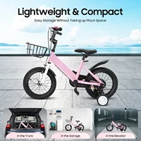Vélo pour enfants rouge/rose pour 3 à 5 ans |   Vélo d'entraînement réglable pour enfants, siège de 14 pouces |   Acier à haute teneur en carbone 2