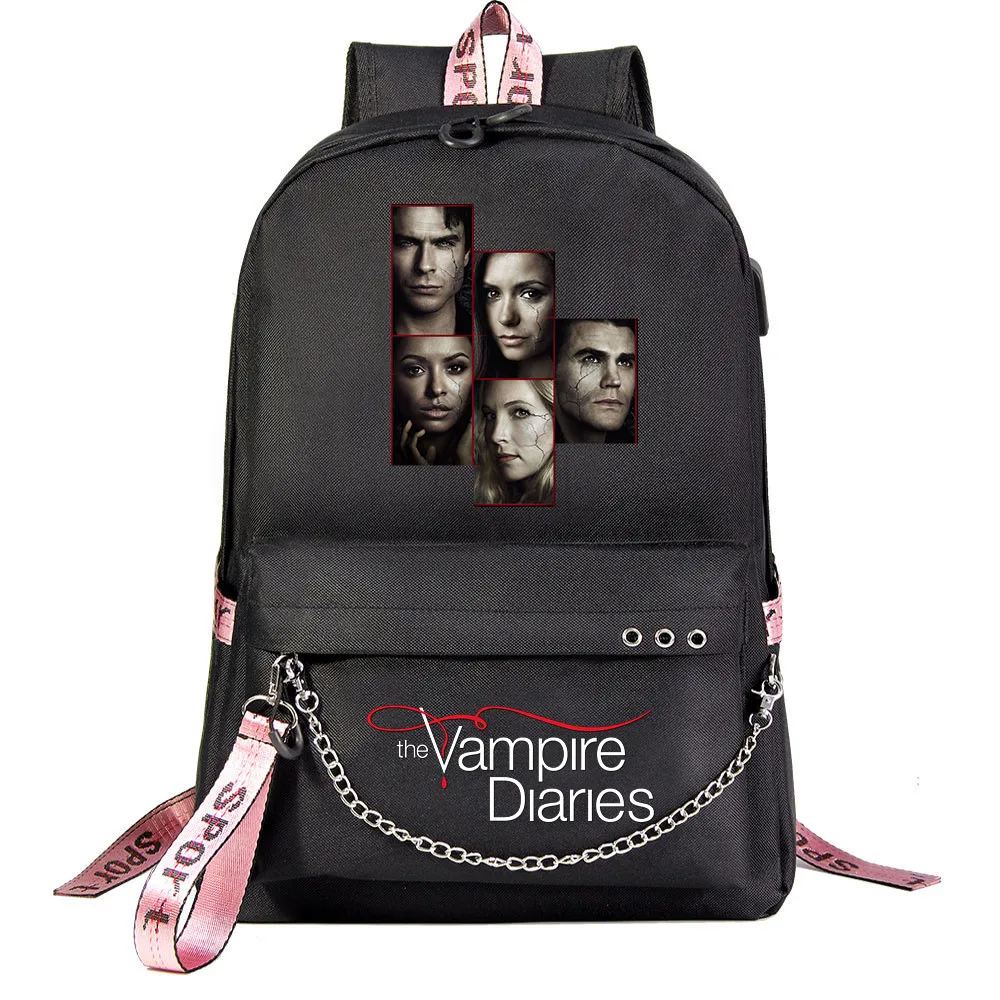 The Vampire Diaries Zaino Usb Zaino Per Scuola Zaino Per Laptop Donna Uomo Zaino Zaini Da Viaggio Zaino A Catena Mochilas