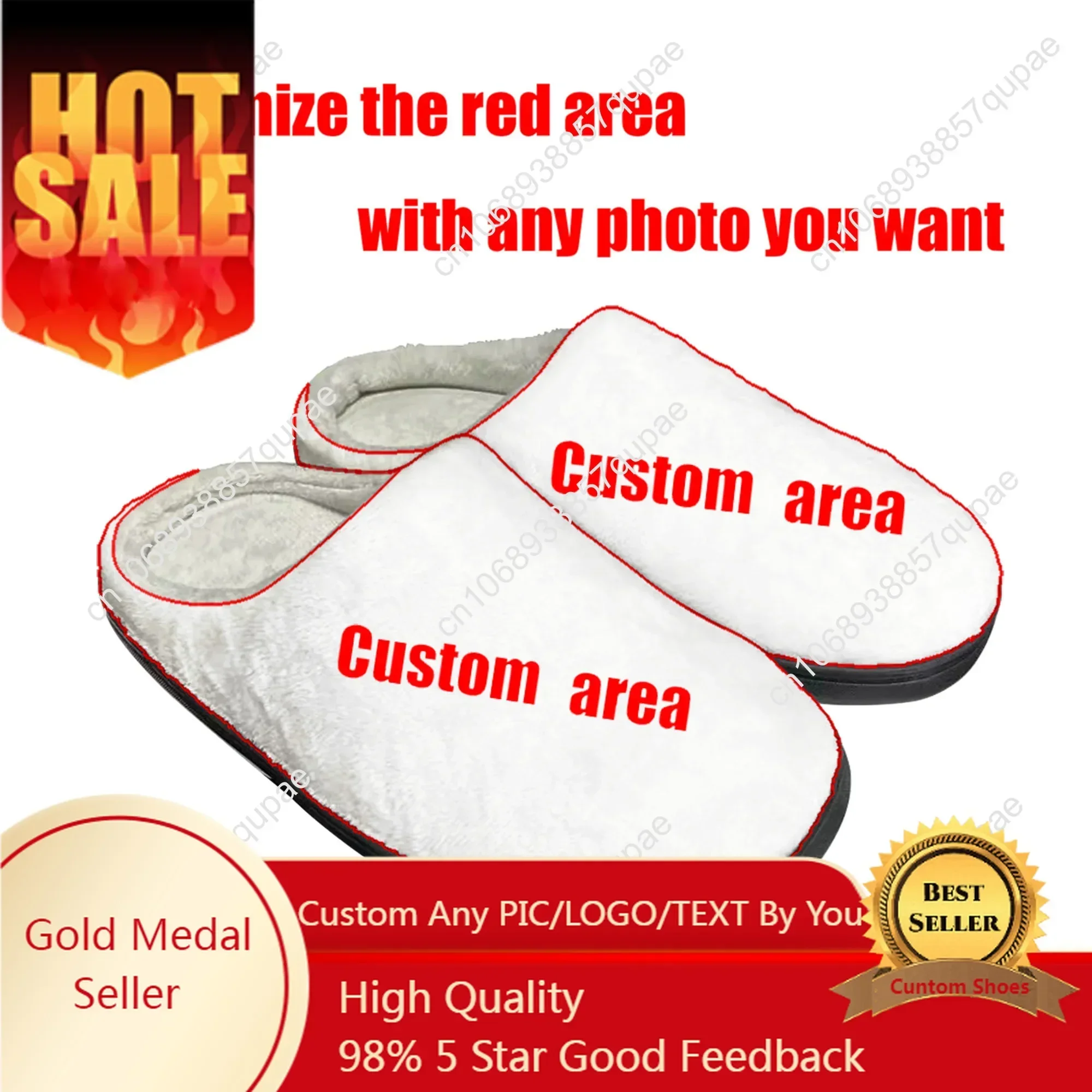 Custom Slippers Home Cotton High Quality Shoes Mens Womens Youth Boy Girl DIY Casual Keep Warm Shoe Custom Plush Bedroom Slipper