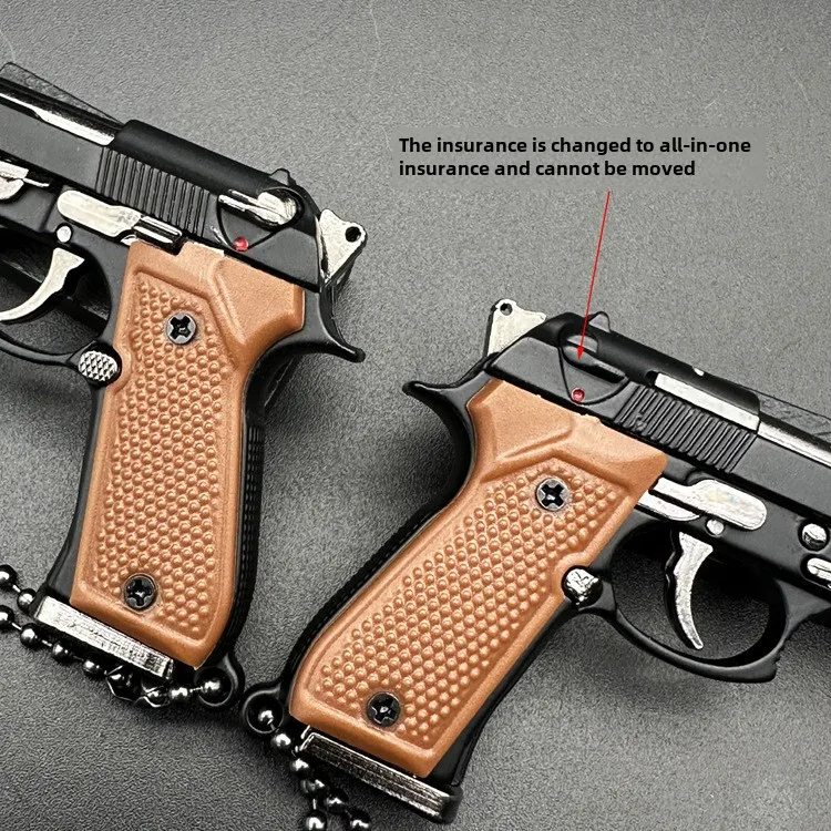 New 1:3 92F Metal Keychain Model Toy Gun Miniature Alloy Pistol Collection Fidget Toy Pendant Christmas Gifts 4
