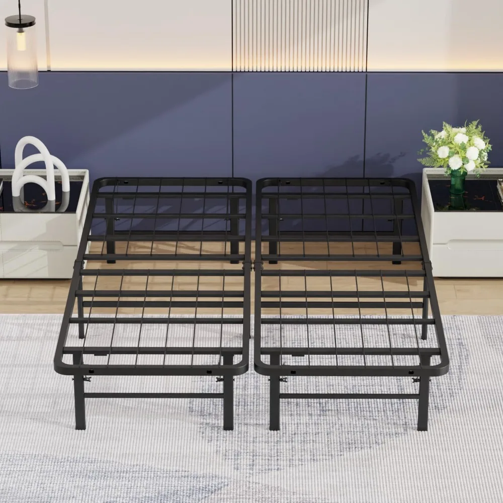 Queen Bed Frame Metal Platform Bed Frame Queen Size 14 Inch Mattress Foundation Box Spring Replacement Heavy 4