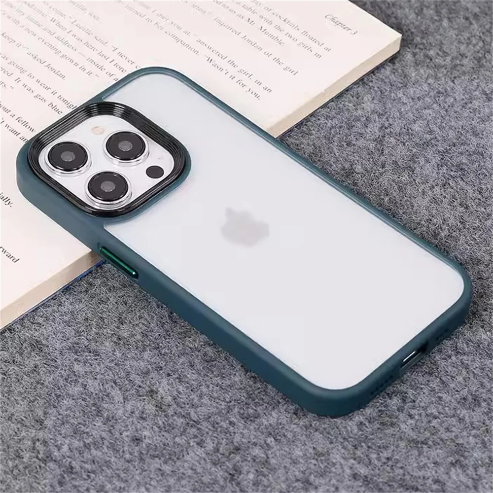 thumbnail image 1 of Funda de silicona suave a prueba de golpes para iPhone, 15, 11, 12, 13, 14, Mini Pro, XS, Max, cubierta translúcida, 7, 8 Plus, X, XR, SE, Funda mate, 1 of 5
