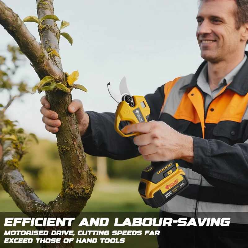 전기 여신 브러시리스 45mm 전기 가지치기 가위 Dewalt 20V 배터리 무선 과일 나무 분재 전기 가위