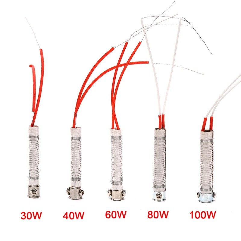 

30/40/60/80/100W Durable Electric Soldering Iron Core External Heat Heating Element Replacement Weld Equipment Welding Tool