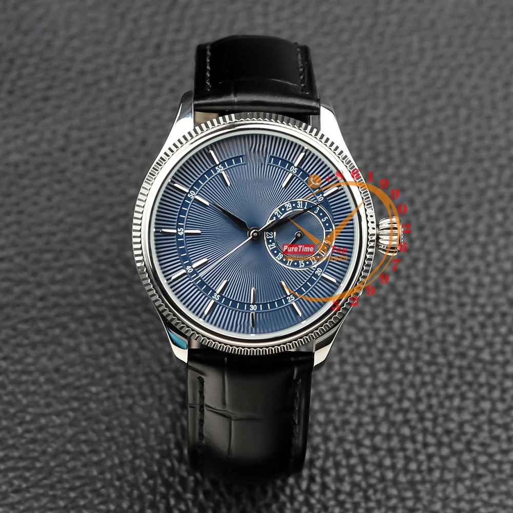 

Date 50519 Automatic Mens Watch Fixed Bezel Blue Dial Black Leather Strap Clone Watches 2023 Top Brand Luxury Puretime.Top