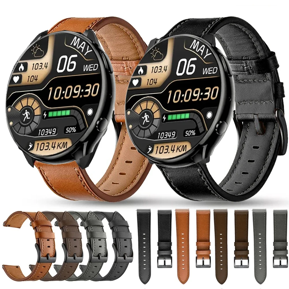 22mm Leather Strap Watchband for KUMI GW5 Smart Wriststrap Quick Releas Bracelet for KUMI GW5 Watch Accessories