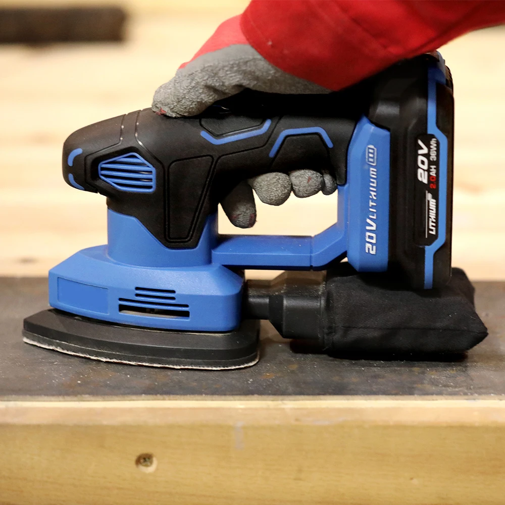 20V Cordless Random Orbit Sander Kit Detail Orbital Sander with 10 Pcs