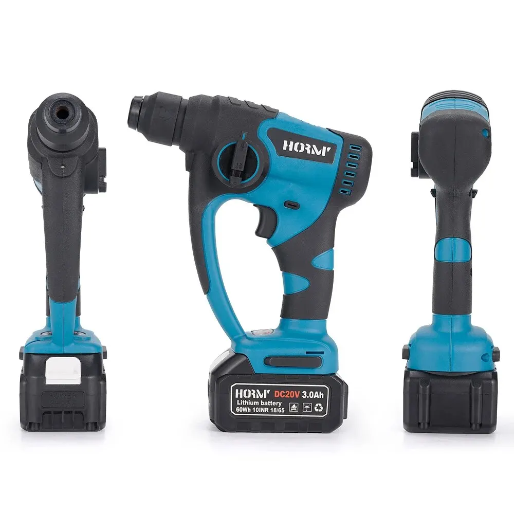 Hormy Brushless Mini Electric Rotary Hammer Concrete Cordless Percussion Drill Punch Power Tools For Makita 18V Lithium Battery 2