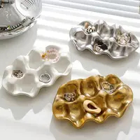 Creative Ceramic 6 Grids Egg Tray Nordic Style Decorative Jewelry Display Storage Plate Shockproof Jewelry Storage Tray Necklace 2