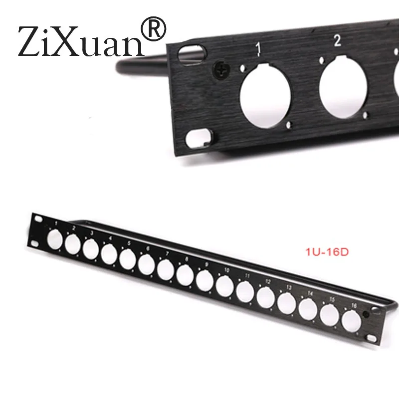 

1U Rack Patch Panel 4 8 12 16 Way Channel Flight Case Mount For XLR Connecctor Male Female Speaker Audio Cable Plug Socket 19in