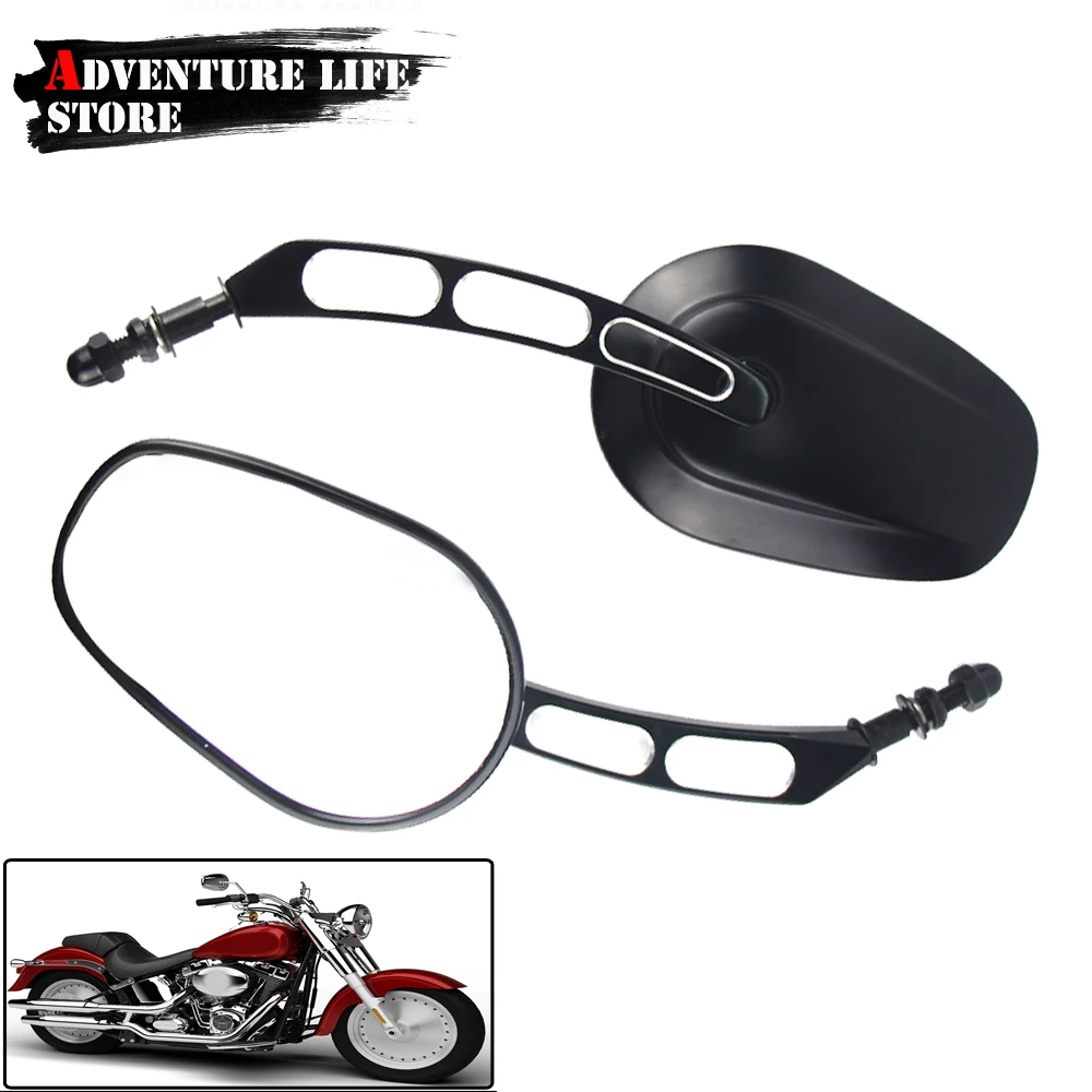 

For Harley Road King Fatboy Dyna FXDF FLSTF Softail Sportster XL883 XL1200 Touring Motorcycle Rear View Side Rearview Mirror 8mm