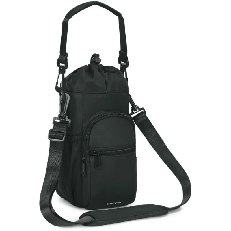 Insulated Water Bottle Carrier Sling Bag with Strap - Outdoor Portable Storage Pouch