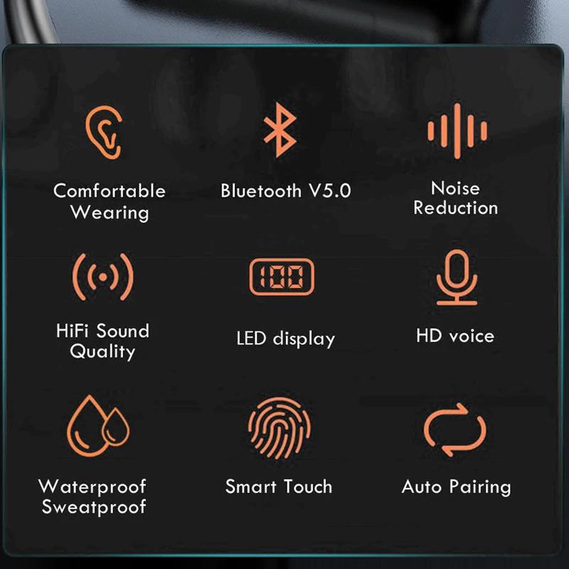 TWS-   5.0 ̾, 9D HiFi ׷ ̾   (ũ )