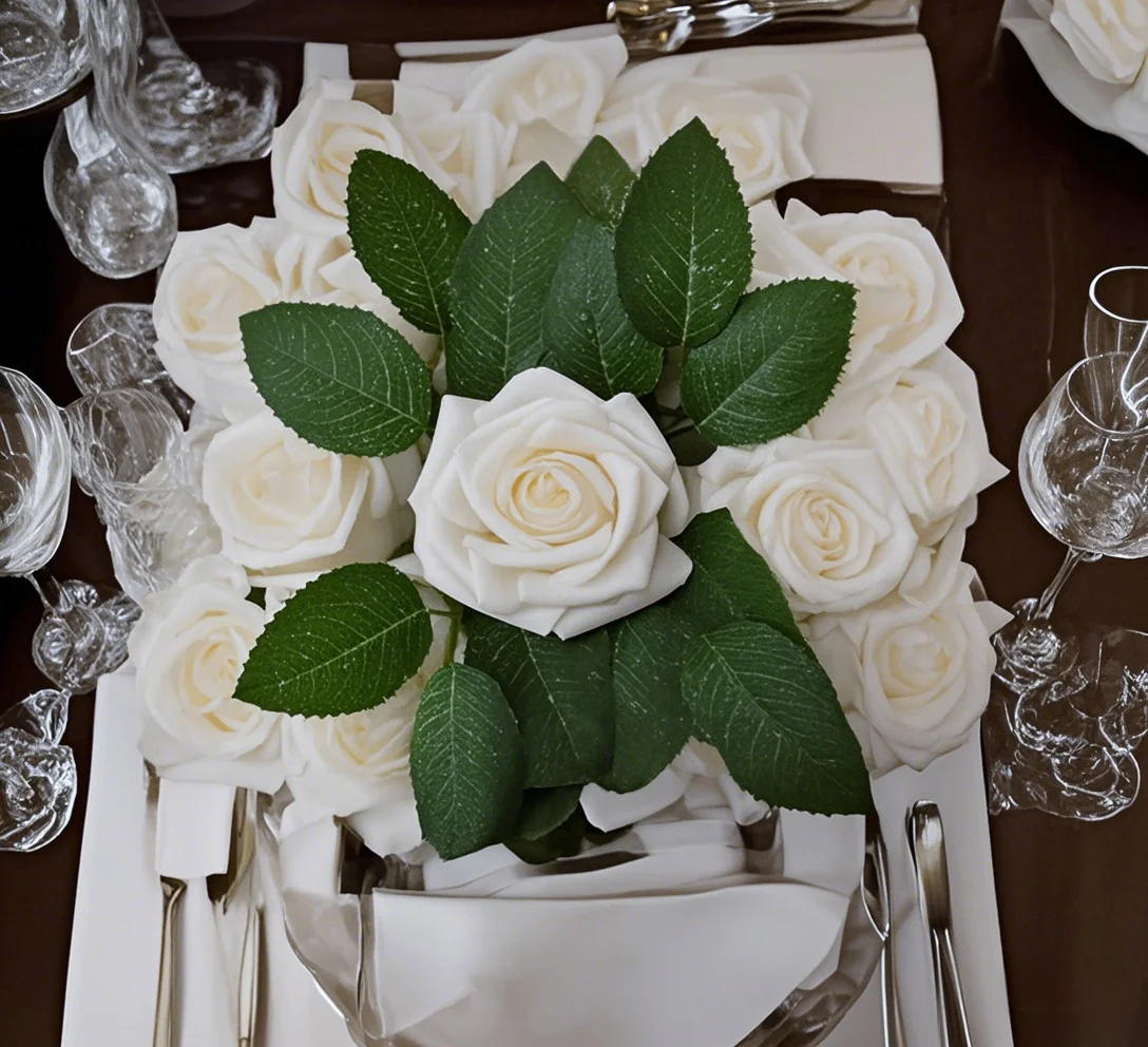 Artificial Rose Flowers 25-100pcs Foam Fake Rose Wedding Bouquet Table Decoration Mother's Day Valentine's Day Gift Party Decora