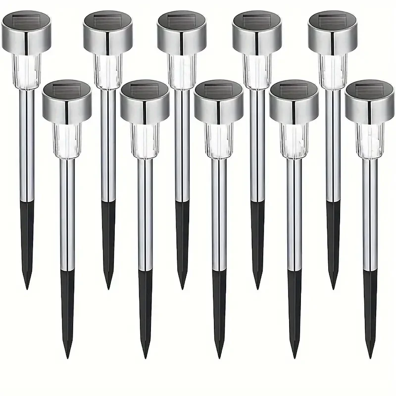 10 Pcs Solar Landscape Yard Patio Walkway Deck Driveway Lamp