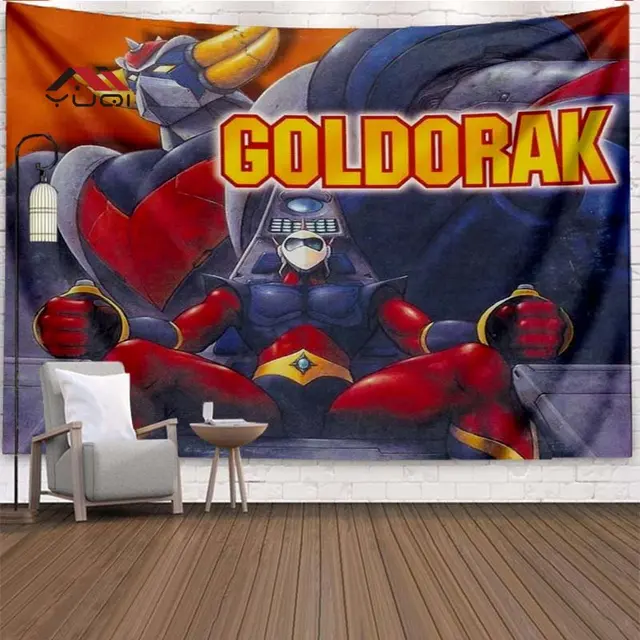 Goldorak Grendizer Pattern Funny Wall Tapestry Humor Cartoon Large Size