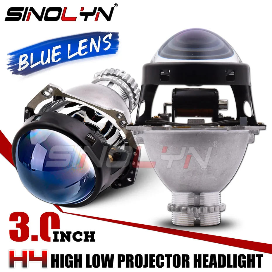 

Sinolyn 3 Inch Projector For Hella 3R H4 Blue Lenses Headlight H4 Upgrade Bi Xenon Lenses D2S D2H HID LED Light Car Accessories