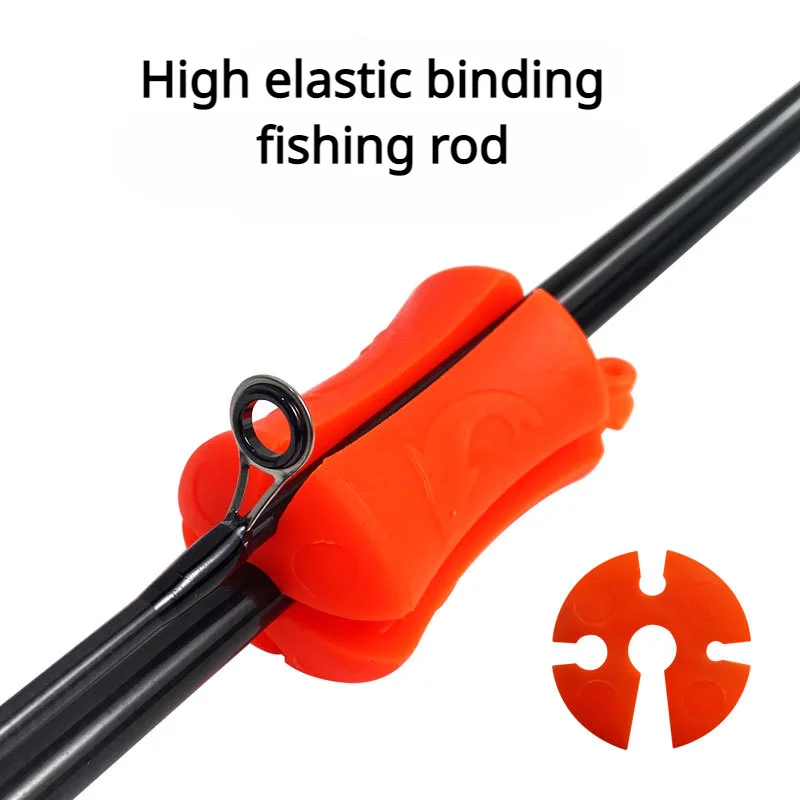 Lilybady-Top Multifunctional Rod Holder, 2025 New Multifunctional Fishing Rod Holder Prevent Entanglement And Bumps Portable Beach Fishing Pole Holder Auto Fixed Clip On Wall Mount Orange 8pc