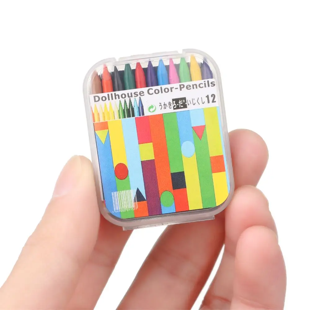 Doll Colorful Crayon Color Pencil Dolls Accessories Mini Painting Tools Dollhouse Decoration Scene Model 1 Set 8/12/13 Colours doll accessories plush doll accessories