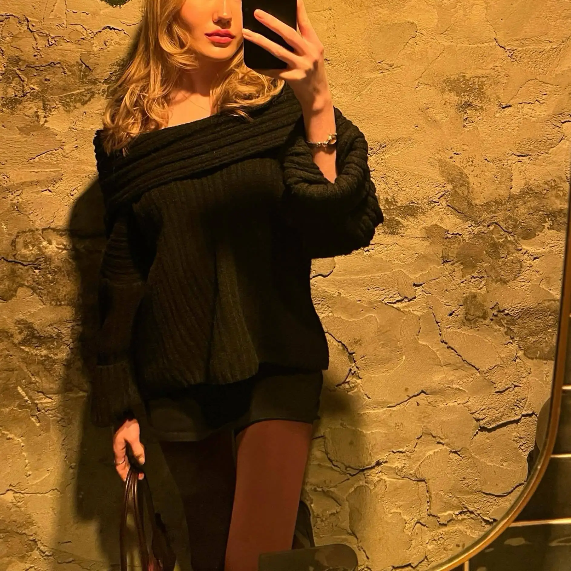 Knit Sweater Pullover For Women Loose Off-Shoulder Ribbed Long Sleeve Fashion Streetwear Knitwear Casual Autumn Sweater