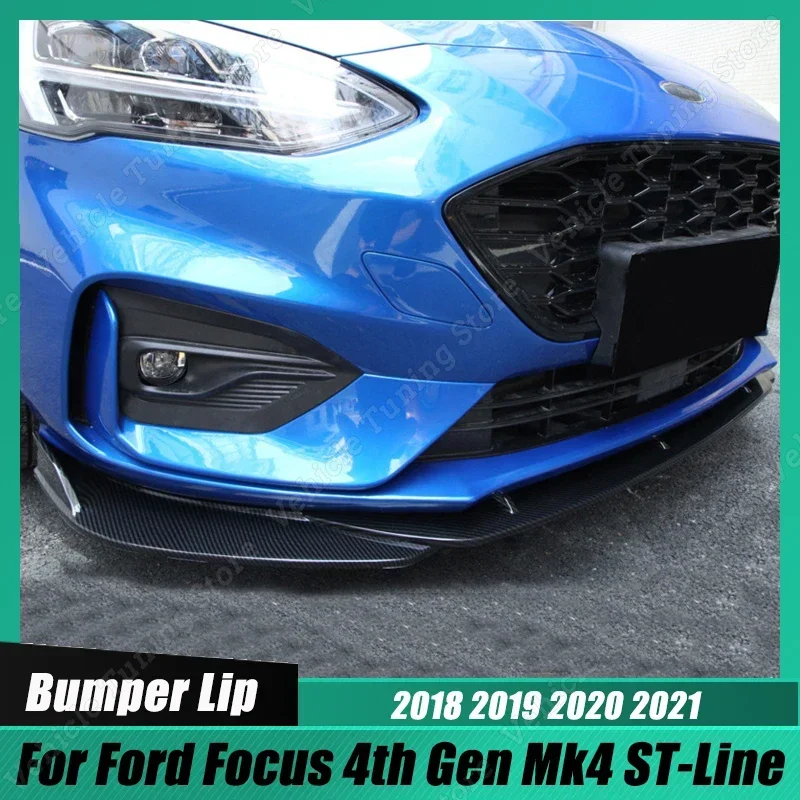 Per Ford Focus 4Th Gen Mk4 St-Line 2018 2019 2020 2021 Abs Car Front Bumper Splitter Lip Diffusore Spoiler Guard Body Kit