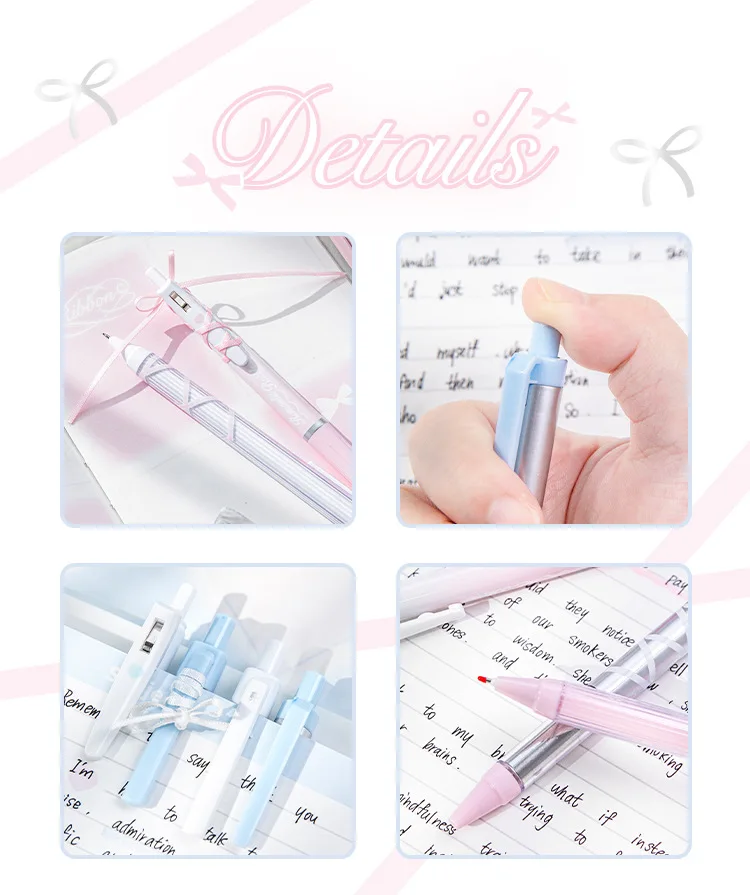 4-teiliges RosyPosy Ballett-Gelstifte-Set in niedlicher PP-Box, 0,5/0,38 mm ST Tib, schnell trocknende, glatte Schreibutensilien für Mädchen, Frauen, Studenten – Detail 9