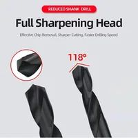 Foret hélicoïdal 1 pièce 13mm-38mm 1/2 "pouces Dia tige réduite HSS foret hélicoïdal 13/14/15/16/17/18/19/20/21/22/23/24/25/28/30/32/35 4