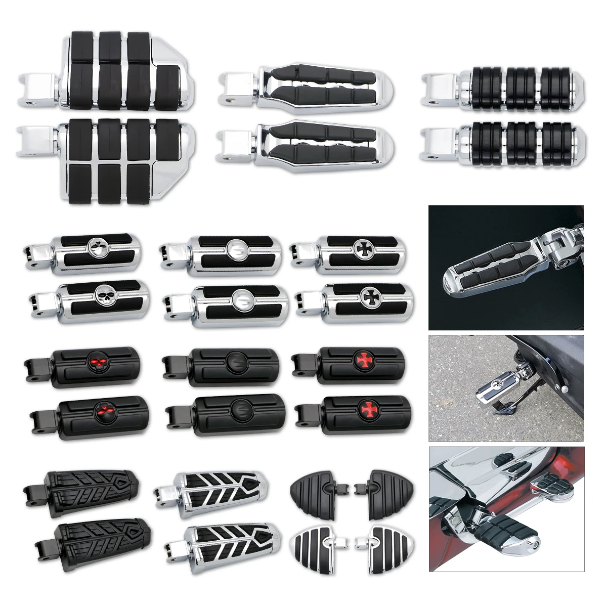 Motorcycle Footrests Footpegs for Honda Shadow VT750 Ace Aero Spirit VTX1300 VTX1800 VT1300 Fury Steed VT600 VLX400 Magna VF750