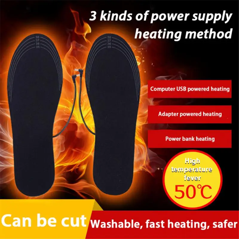 

USB Heated Shoe Insoles Electric Foot Warming Pad Feet Warmer Sock Pad Mat Winter Outdoor Sports Heating Insole Pad Dropshipping