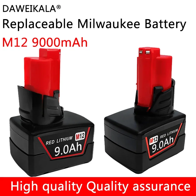 2024 Batteria Ricaricabile 12V 9000Mah Per Milwaukee M12 Xc Cordless Tools 48-11-2402 48-11-2411 Batterie 48-11-2401 Mil-12A-L