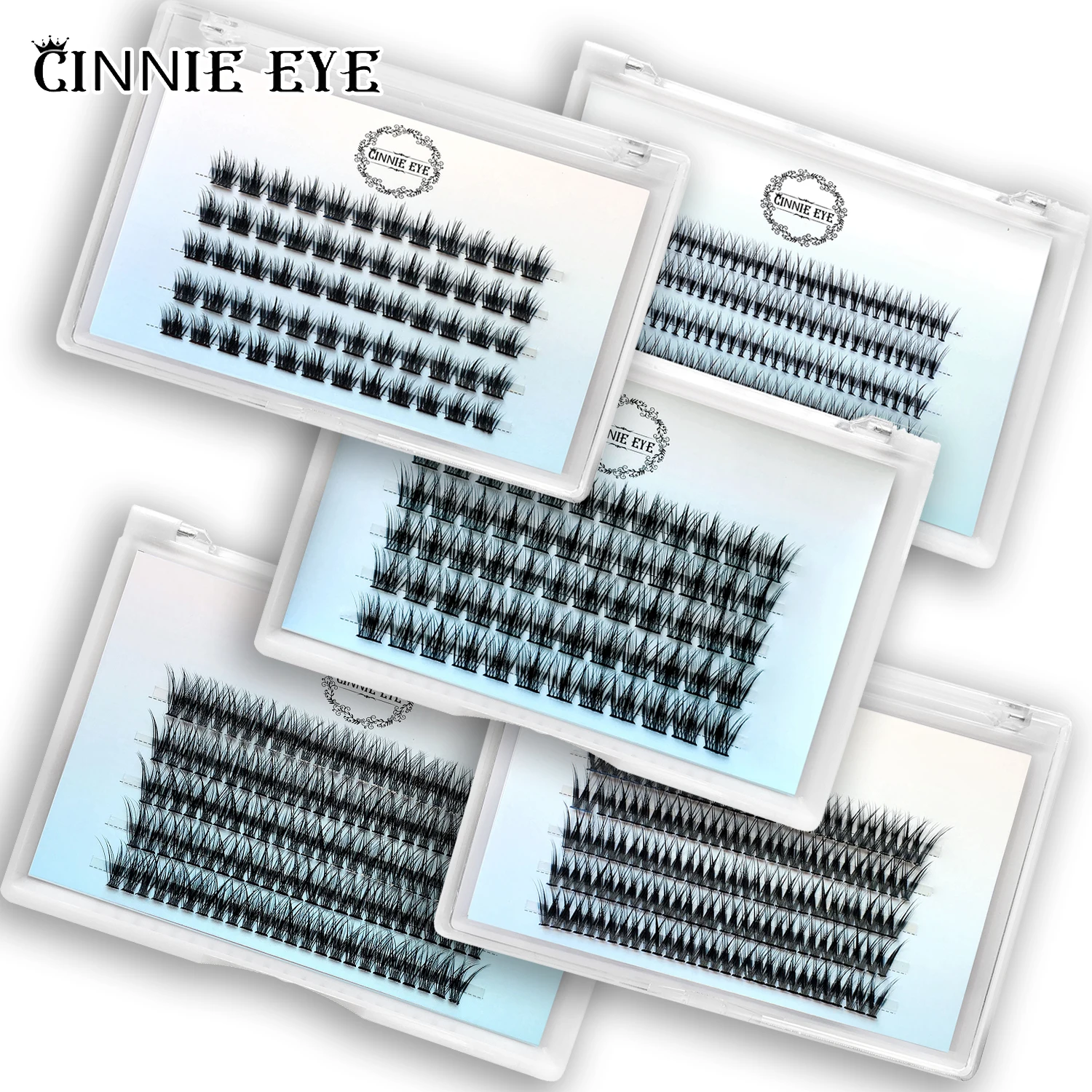 Neue Cluster Bundles DIY individuelle Wimpern verlängerung vorgefertigte Volumen Wimpern fächer 50d 6d 5d wispy falsche Wimpern Puppe Fuchs Auge