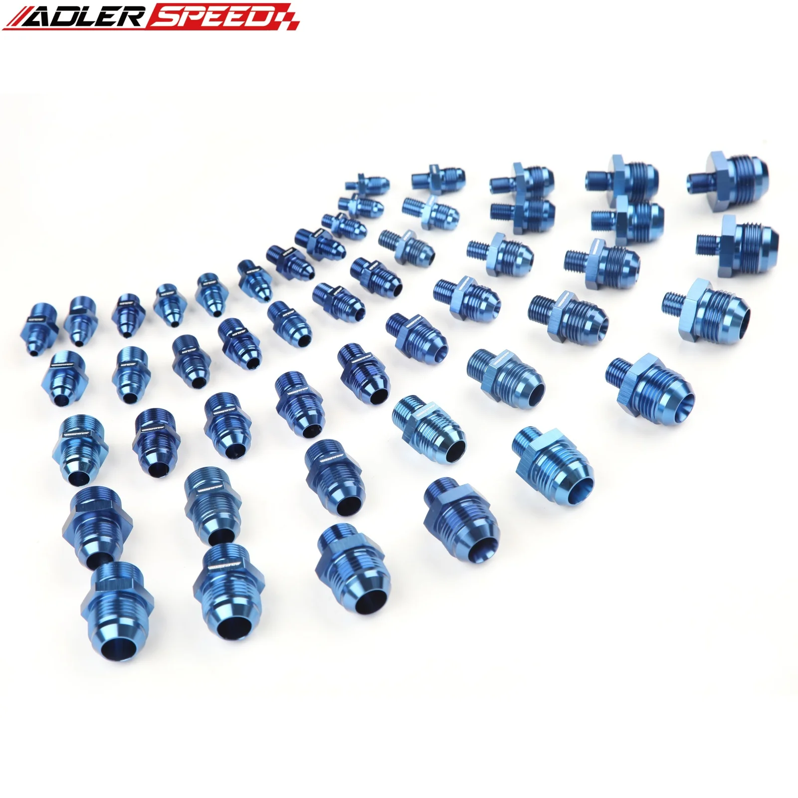 ADLERSPEED 범용 AN4 AN6 AN8 AN10 AN12 AN16 M12/M14/M16 x1.5 미터법 스트레이트 피팅 어댑터 파란색