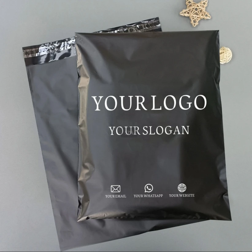 Black express bag gift packaging mail bag waterproof plastic bag transportation product self-sealed bag custom printing logo