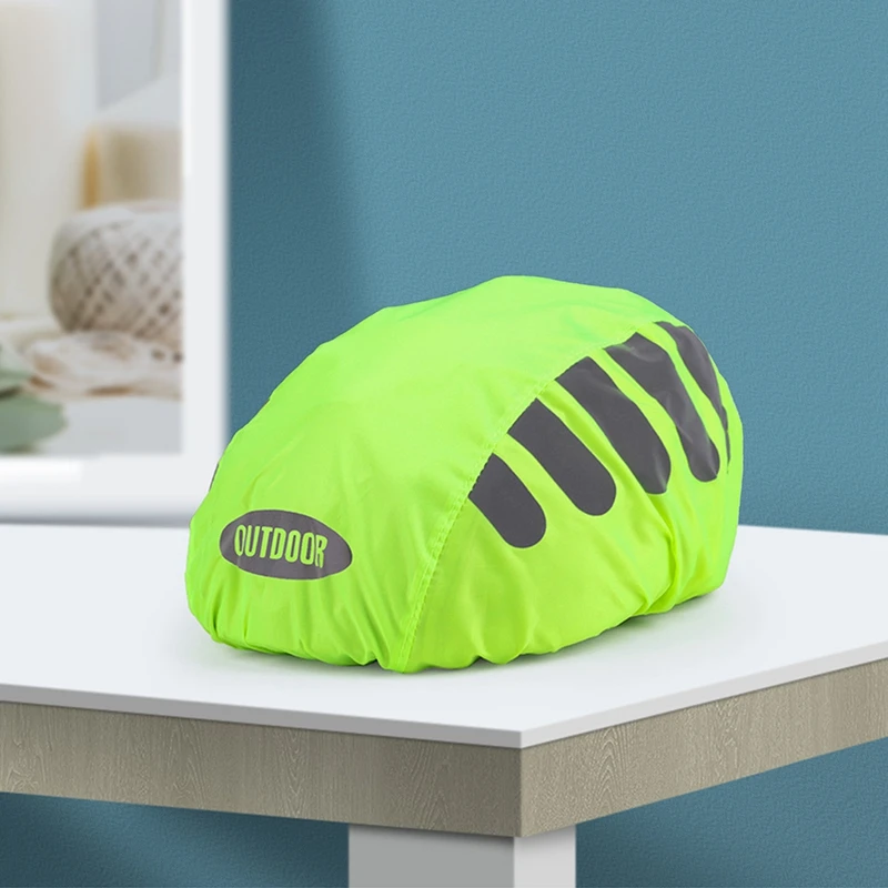 Bike helmet cover 1 Pcs Bike Helmet Rain With Reflective Strip Waterproof Windproof High Visibility Cycling Ride Gear