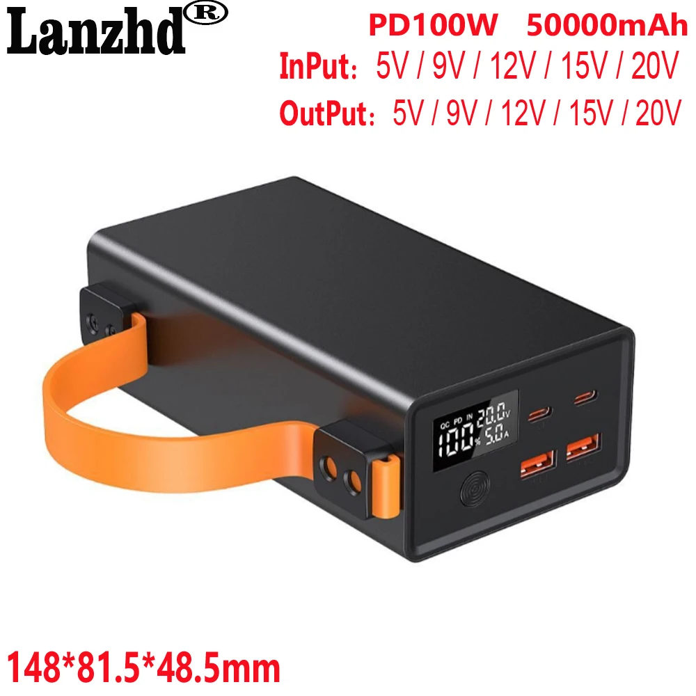 

1-8pcs 21700 Battery pack 50000mAh capacity Fast charging For mobile power laptop mobile power Outdoor energy storage light