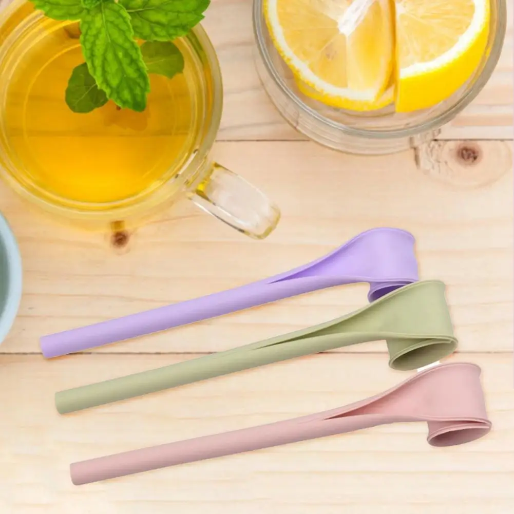 Dining Straw Washable Home Straw Silicone Minimalistic Creative One Click Open