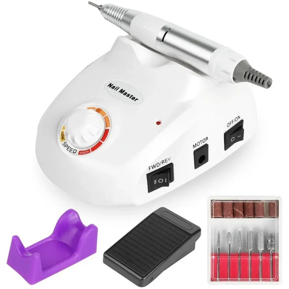 20W 35000RPM 전기 매니큐어 기계 드릴, 커터가 있는 네일 키트 도구, 밀링 커터, 파일 아트