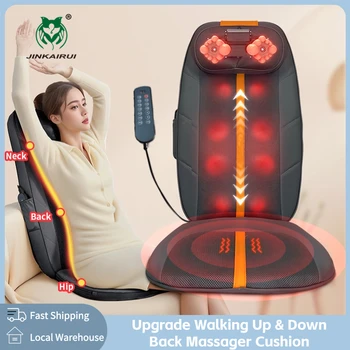 Newest Electric Massage Cushion Multifunctional Walking Up and Down Full Body Massager Chair Heating Vibration Home Office Use