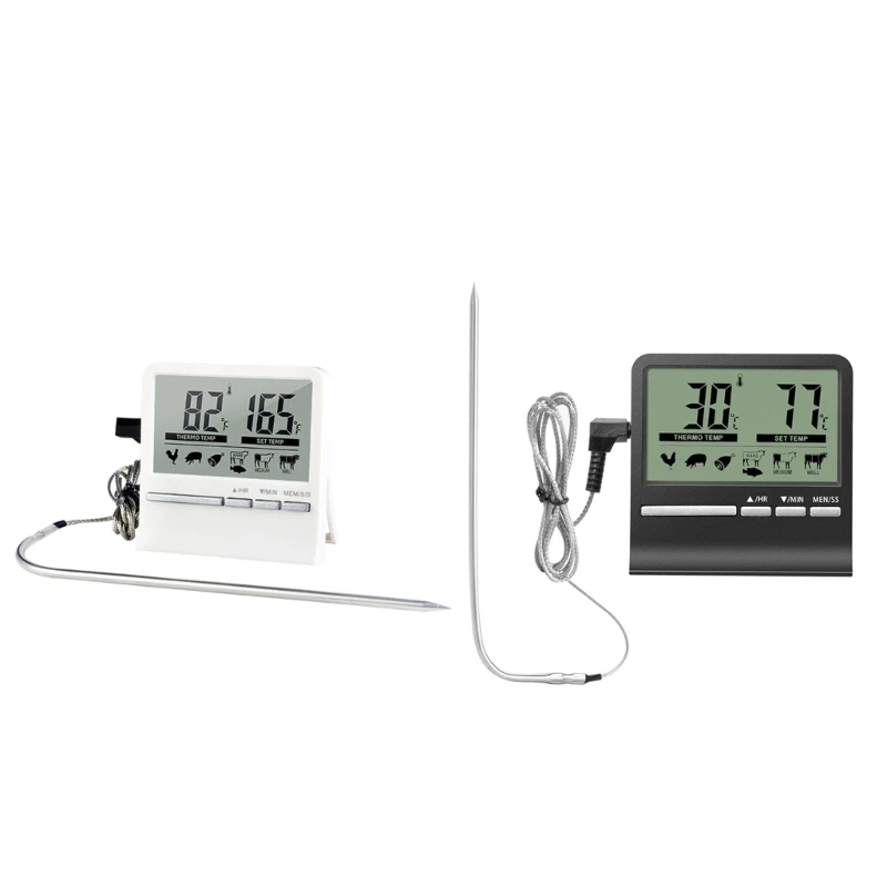 

Digital Kitchen Thermometer Probes MeatBarbecue Temperature Meter with Timer