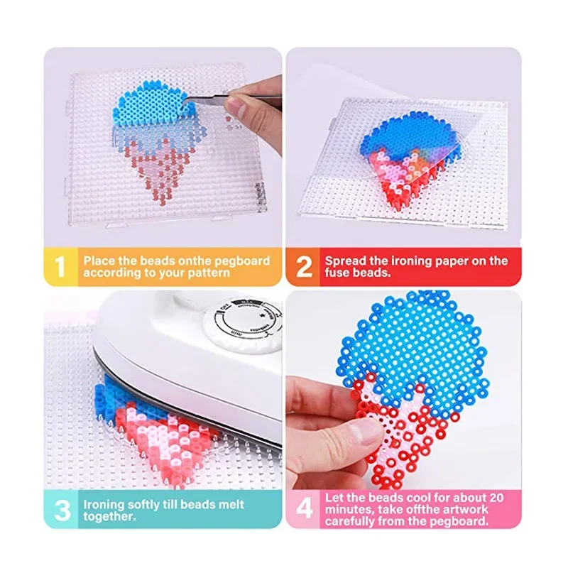 5mm Hama Beads Toy DIY Beads tool Educational Tangram Jigsaw Puzzle Pegboard Template Kids игрушки для детей 2