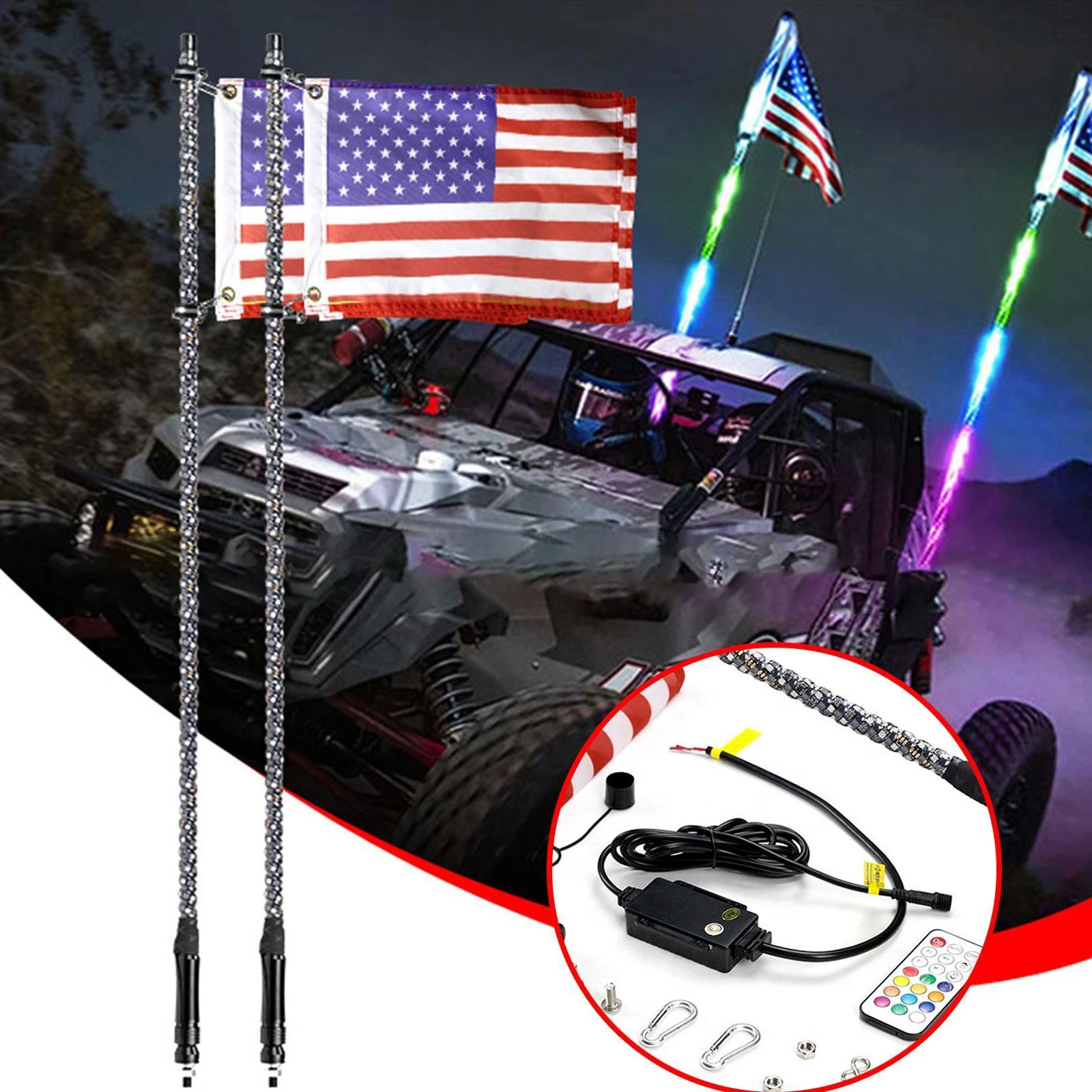 Motorcycle Light Antenna Led Antennas Motorcycles Motorcycle Flag