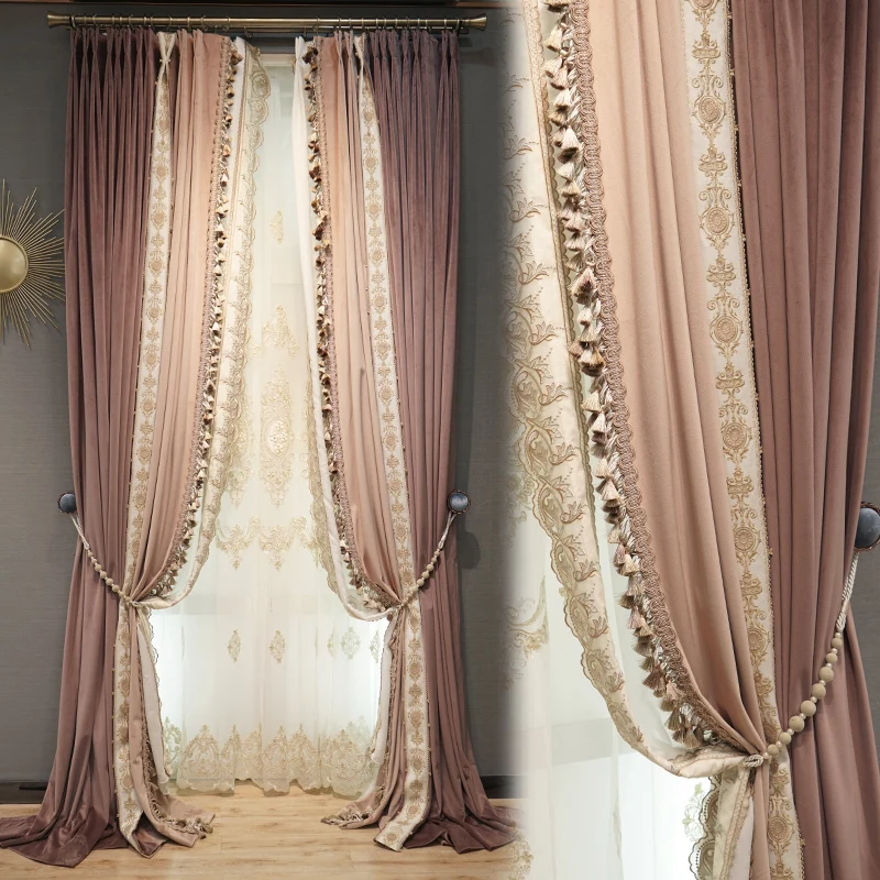 

Светильник Роскошная французская бархатная ткань, европейские теплые затемняющие однотонные шторы в стиле принцессы для гостиной, столовой, спальни