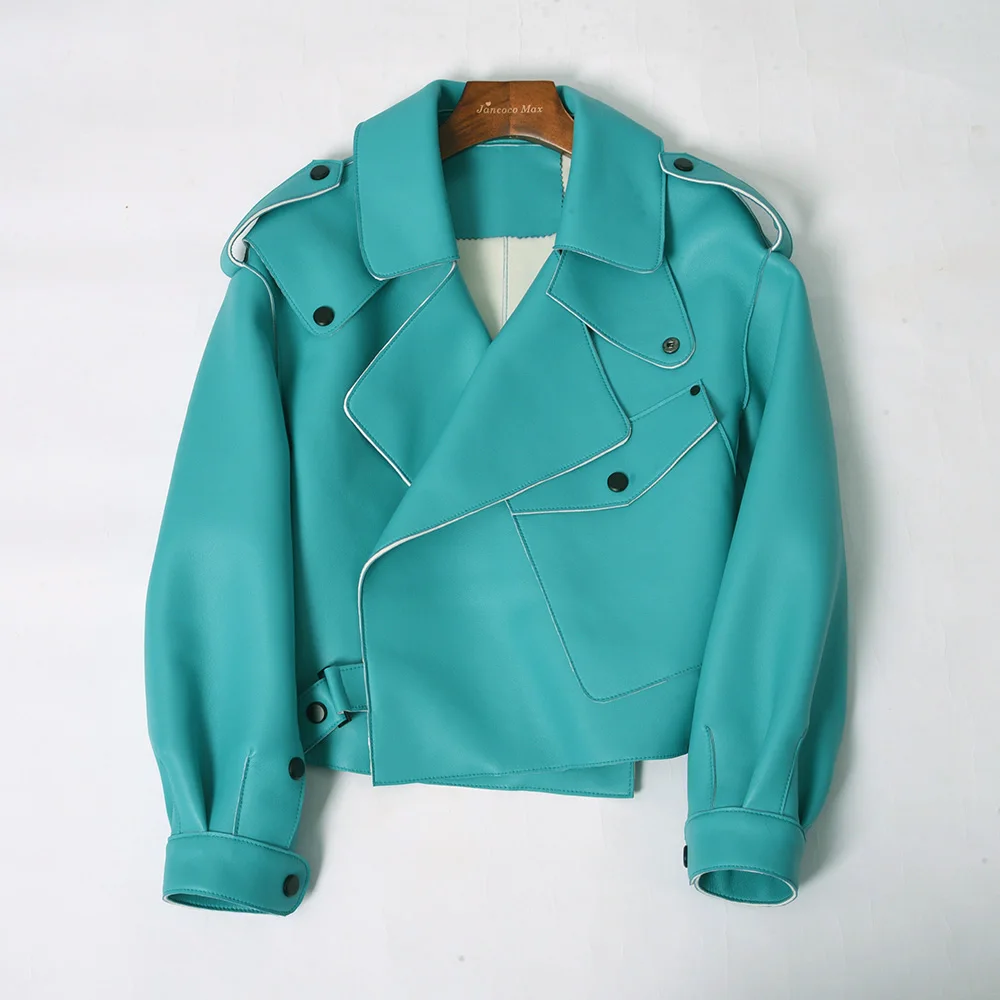 女性用シープスキンジャケット,レザージャケット,春冬,高品質,本