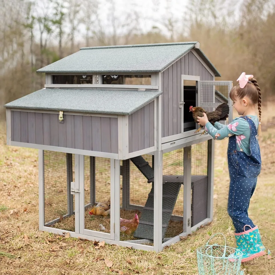 Large Foldable Chicken Coop with Nesting Boxes
