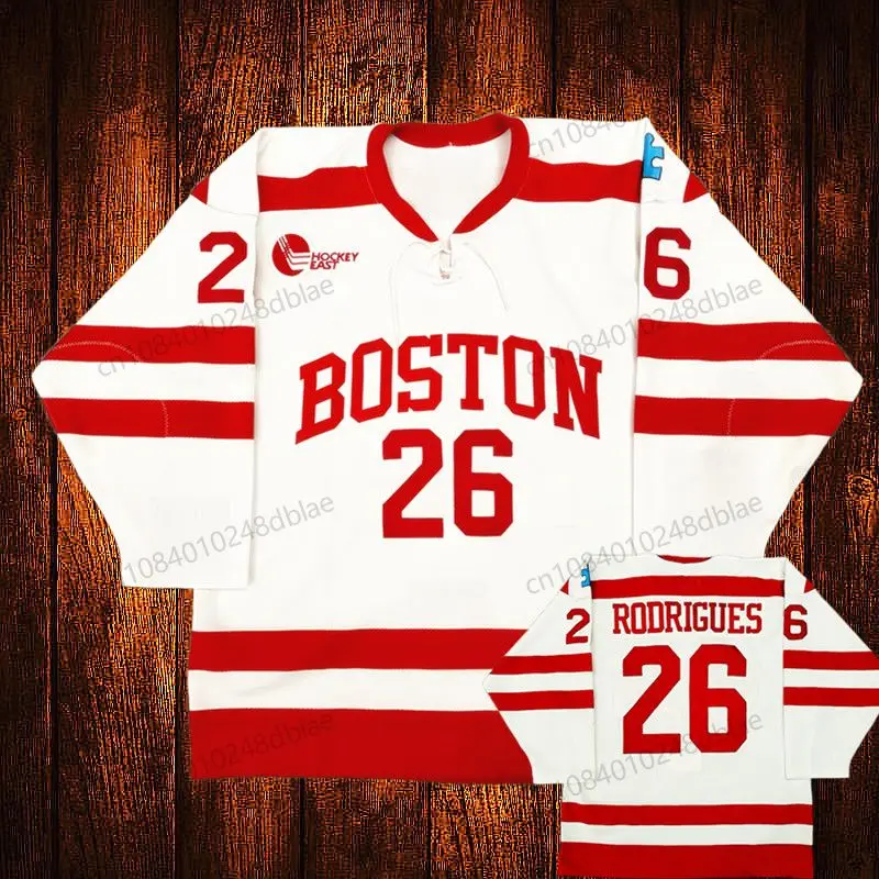 Vintage Boston University 7 Charlie McAvoy Chad Krys Embroidery Hockey Jersey Youth Kids Adult Any Size And name 100