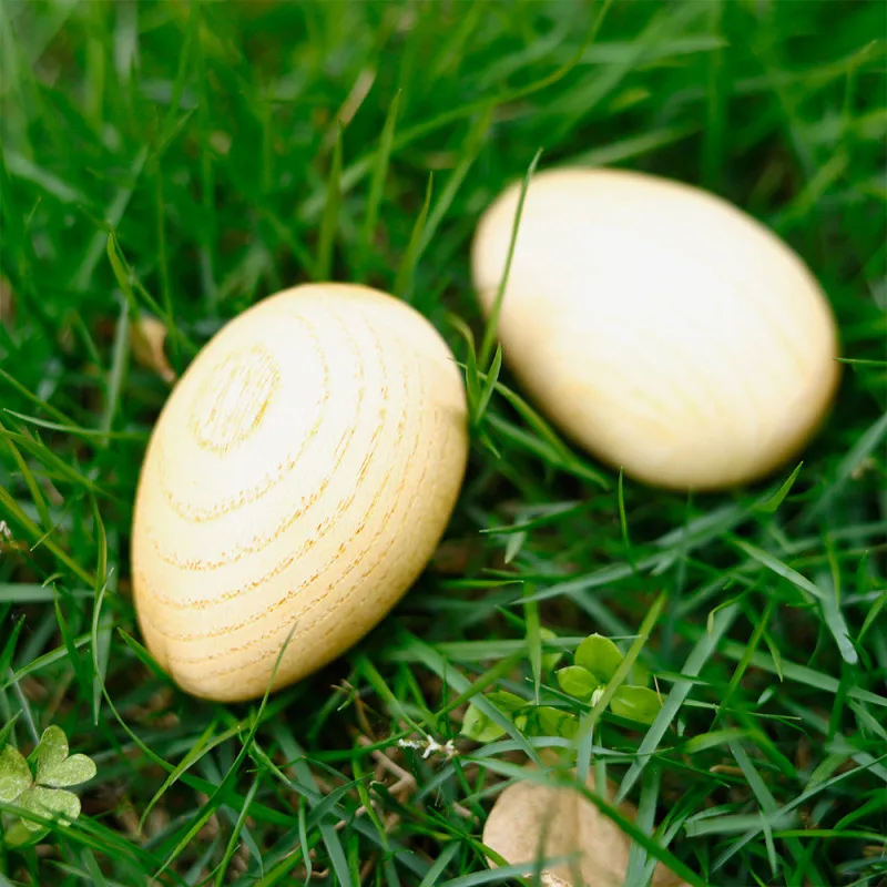 Egg Shakers Wooden Maracas Egg Shakers Musical Percussion Instrument Eggs 2pcs Beige