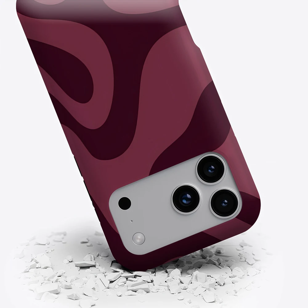 Burgundy Flow Magnetic Tough Phone Case - Single/Dual Layer Protection