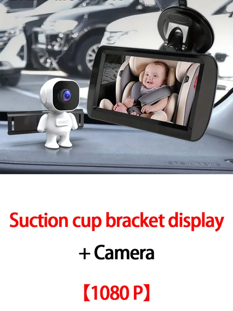 1080HD Night Vision Baby Car Mirror 4.3 Inch Screen Monitor Mount Desktop Rear F